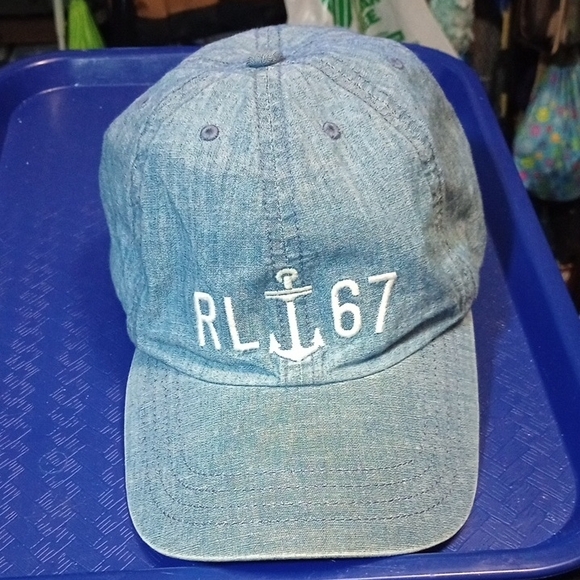 Polo Ralph Lauren, Chambray Hat, OSFM, RL,67, Gently Used, Super Clean, Rare - Picture 1 of 5